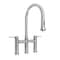 Whitehaus Lead-Free SS Bridge Faucet W/ A Gooseneck Swivel Spout, Pull Down Spray WHS6900-PDK-BSS - alternate 1